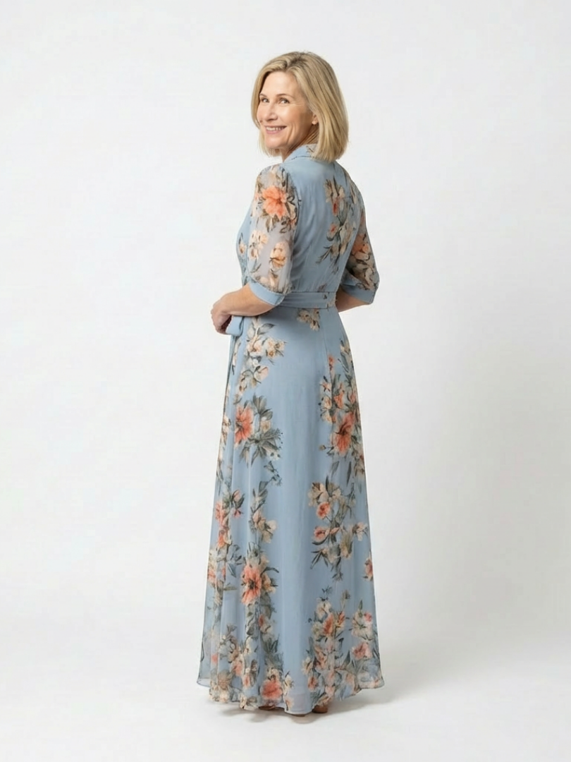 Elowen | Abito Maxi Floreale con Scollo a V