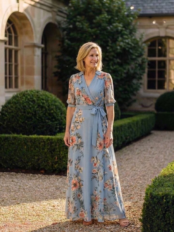 Elowen | Abito Maxi Floreale con Scollo a V
